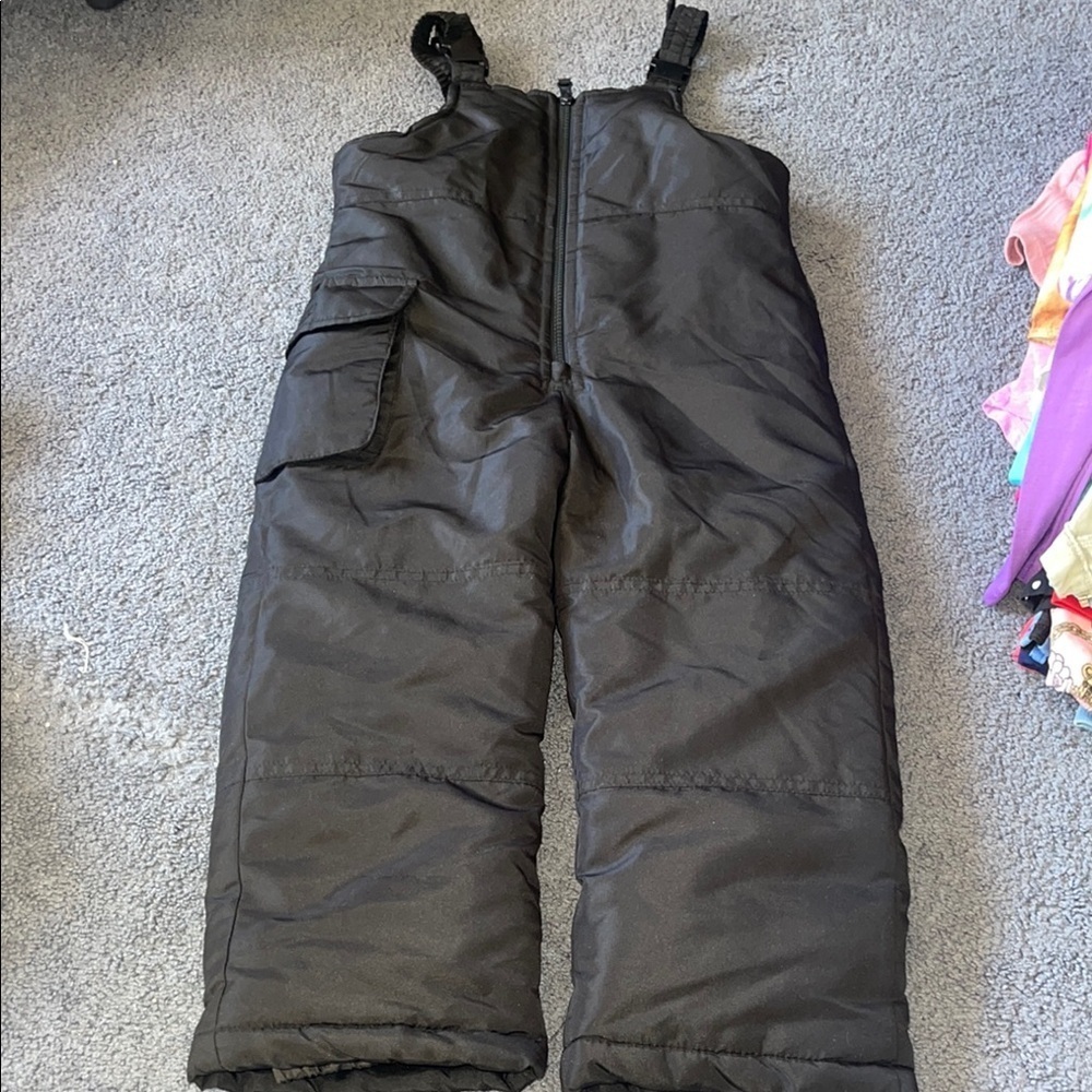 London Fog Black Insulated Overalls with Adjustable Straps